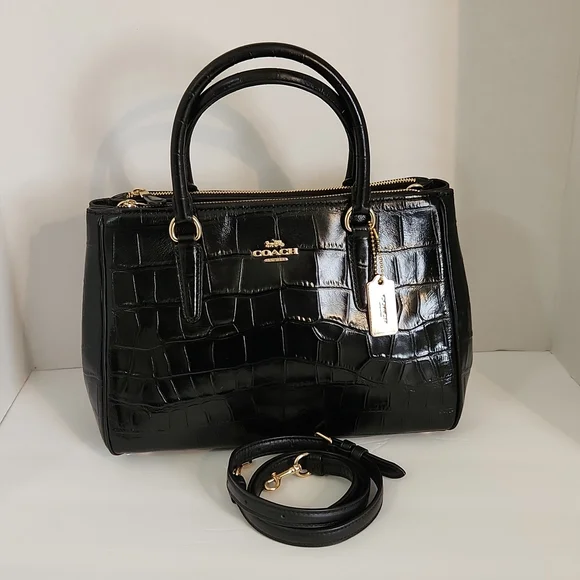 Coach Black Surrey Carryall Satchel Purse Bag - Picture 2 of 8